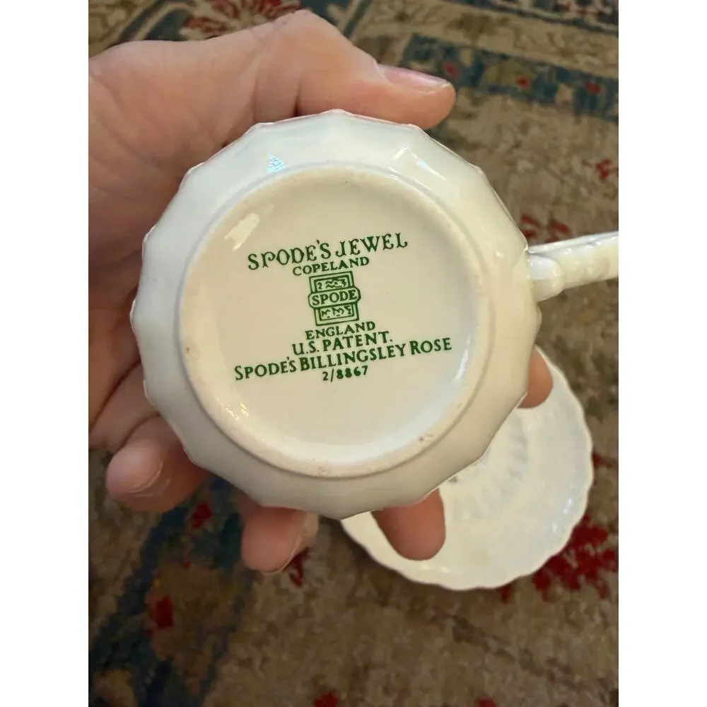 Spode Jewel Copeland Billingsley Rose Pink 1 Tea Cup Saucer Set